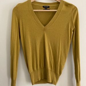 Massimo Dutti silk cashmere V-neck sweater top